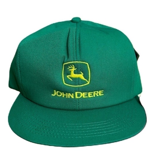 Vintage John Deere Trucker Hat Mesh Back NWT Green Adjustable SnapBack K Brand - Picture 1 of 8